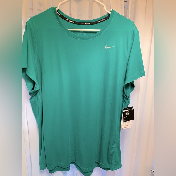 Nike Tops - Nike Womens Dri Fit Running Tee 2X Aquamarine NWT